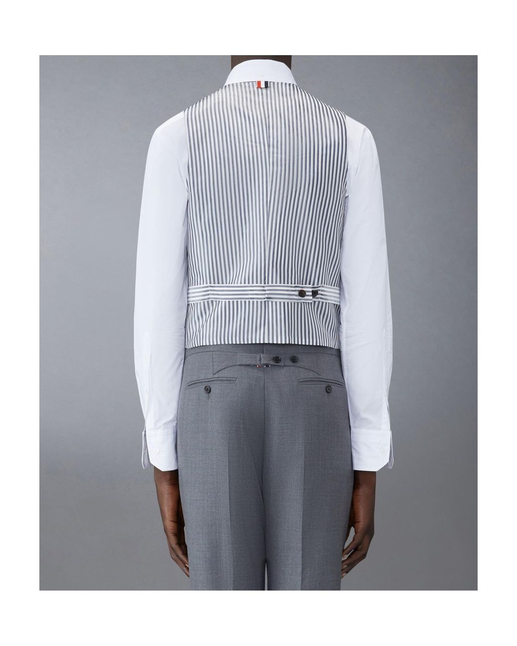 Thom Browne Gray Super 120's Twill 5-Button Vest for men