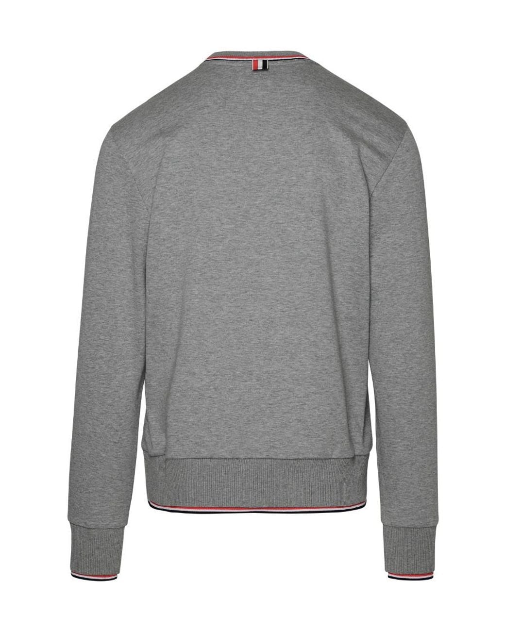 Thom Browne Gray Long-Sleeved Crewneck Sweatshirt for men