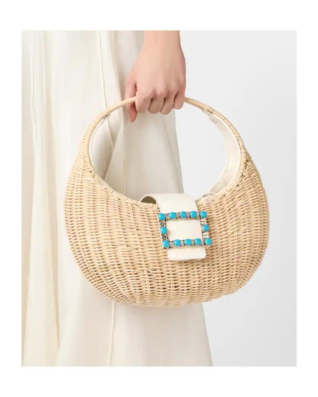 Roger Vivier White Belle Vivier Hobo Bag