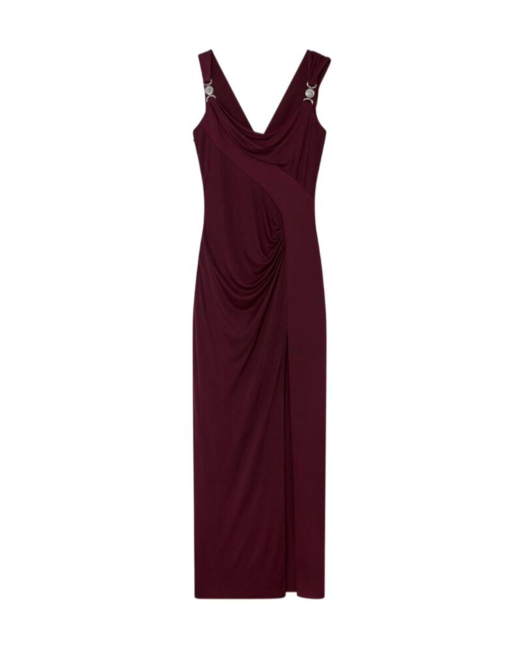 Versace Purple Draped Sleeveless Gown