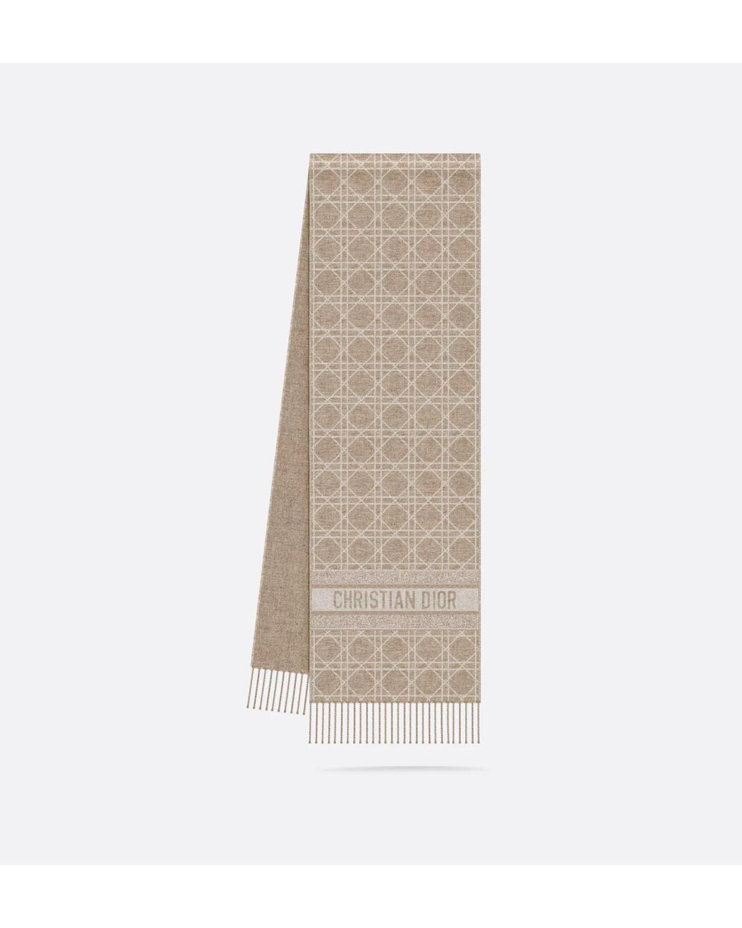 Dior White Cannage Scarf