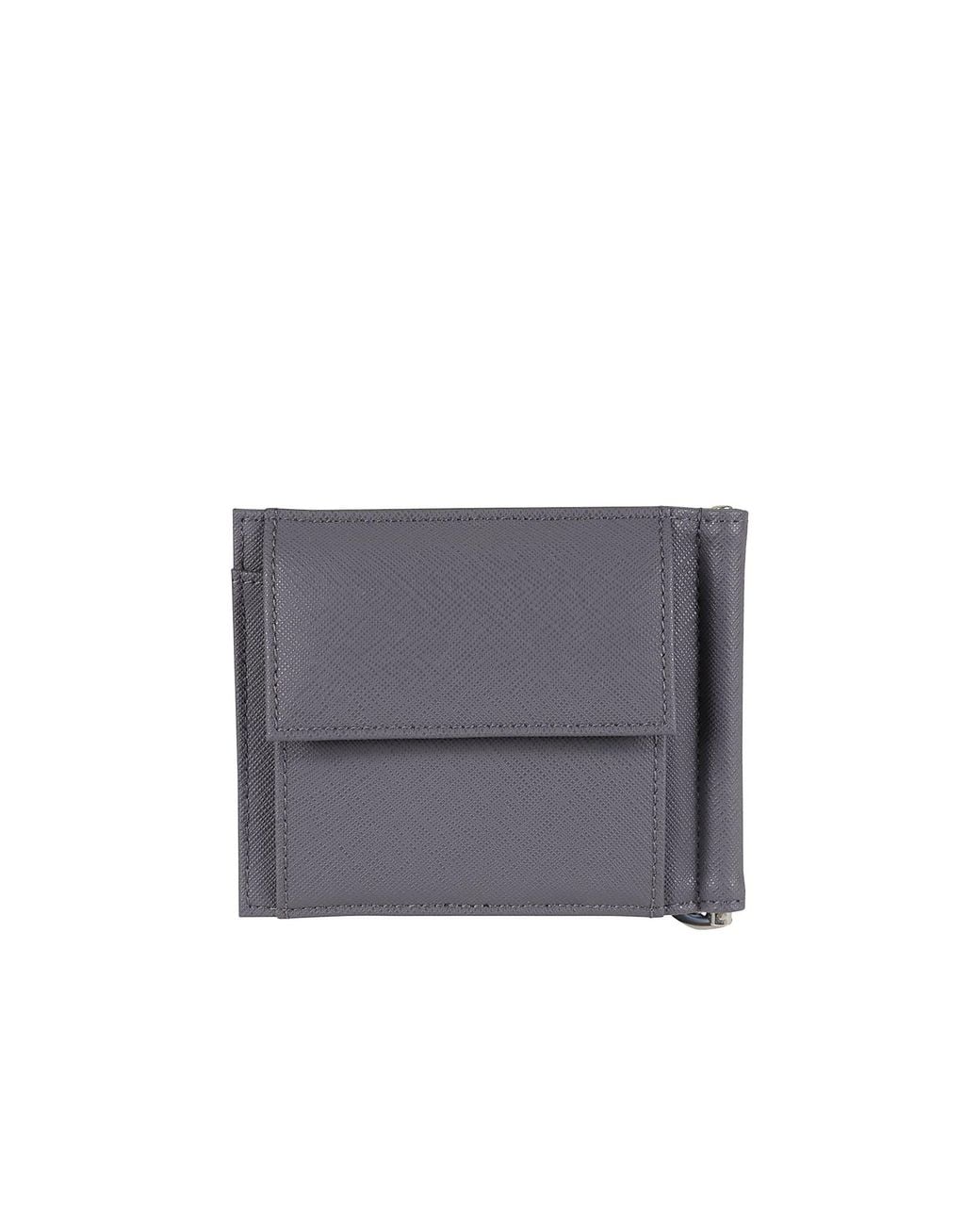 Emporio Armani Gray Logo-Plaque Bifold Wallet for men