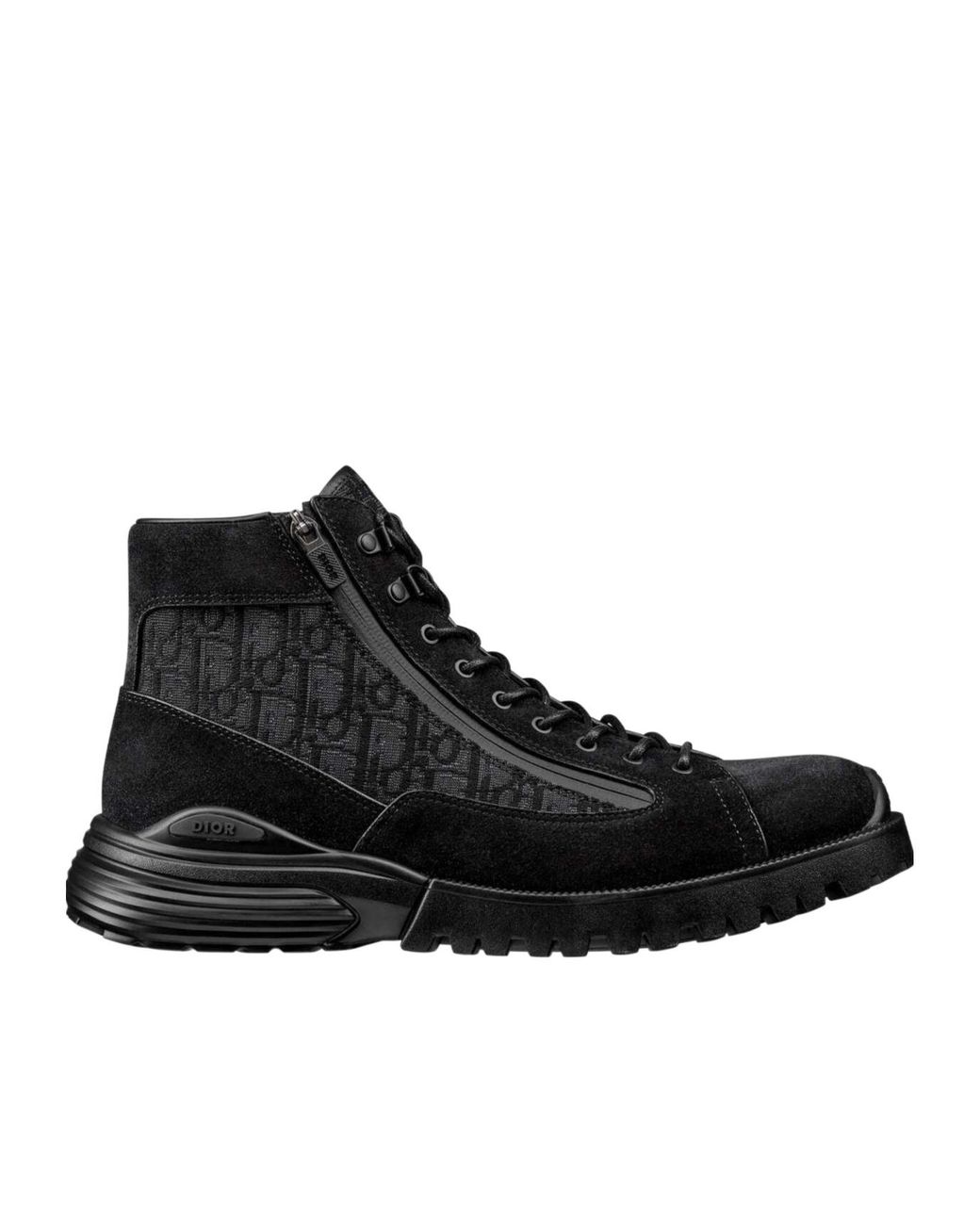 Dior Homme Monogram Lace-Up Boots in Black for Men | Lyst