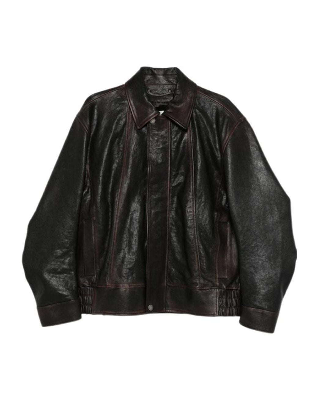 Golden Goose Deluxe Brand Black Leather Bomber Jacket for men
