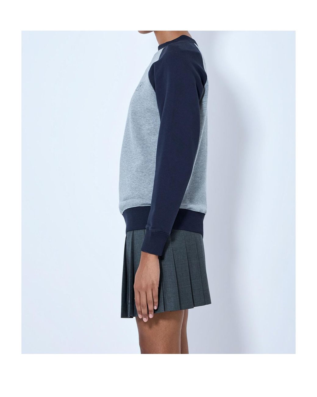 Miu Miu Blue Raglan-Sleeve Logo-Embroidered Sweatshirt