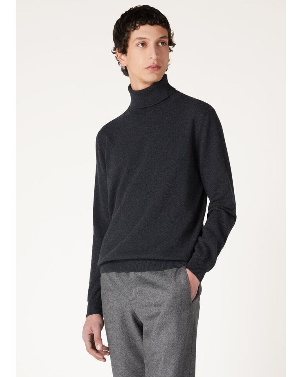 Loro Piana Black Classic Turtleneck Jumper for men
