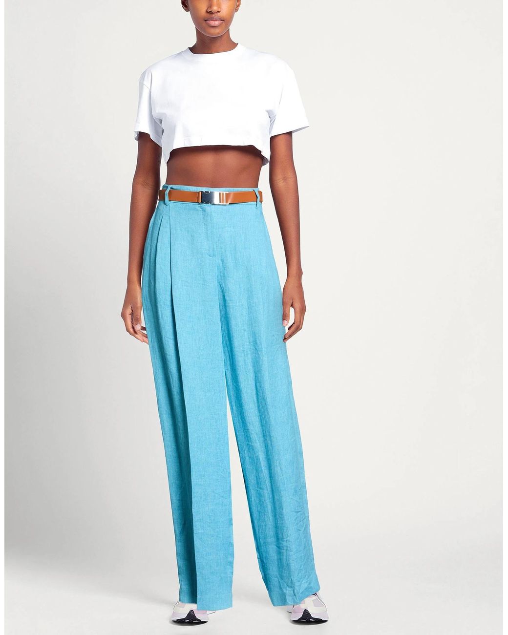 Max Mara Blue Casual Loose Straight-Leg Pants