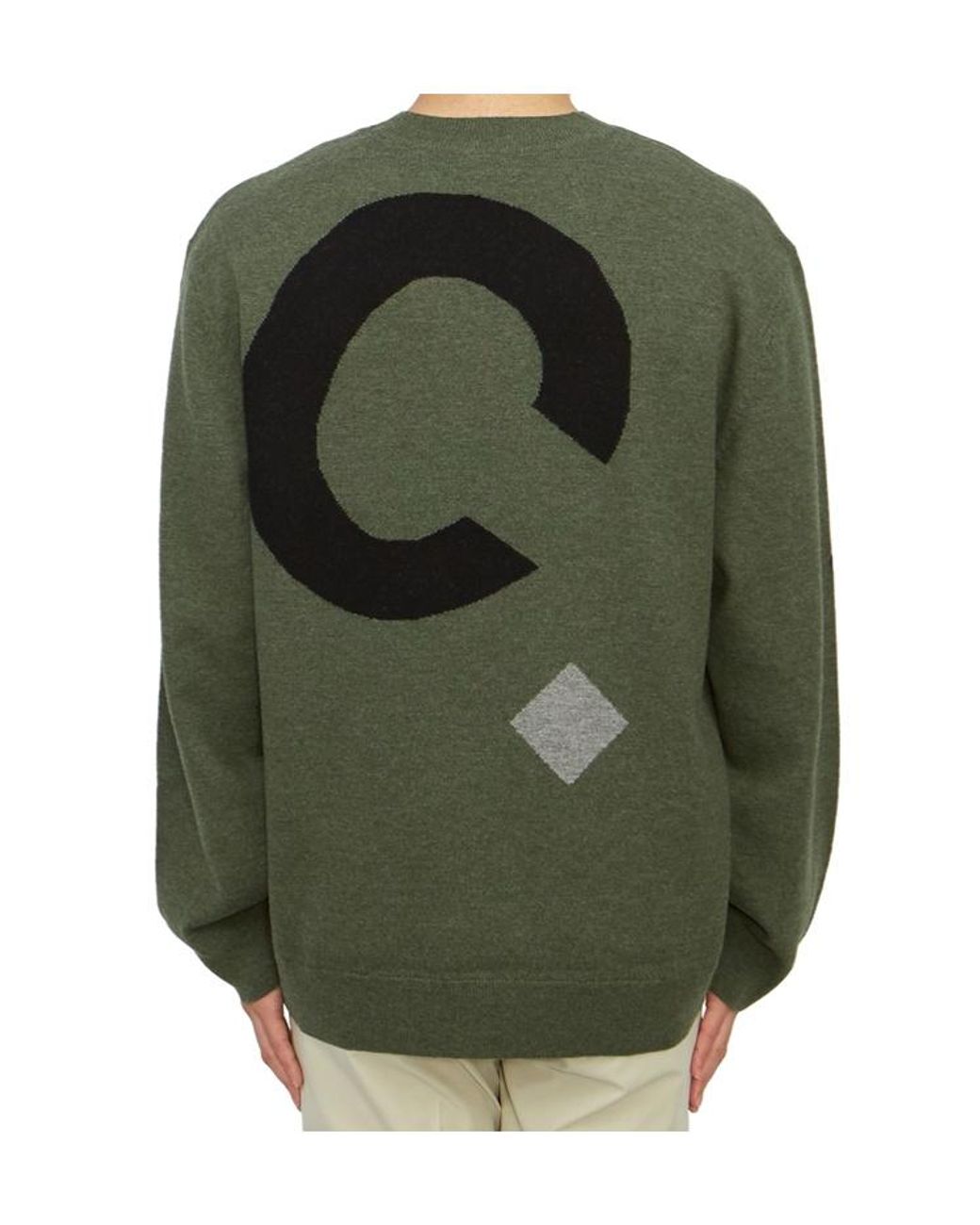 A.P.C. Green Logo Embroidered Knit Jumper for men