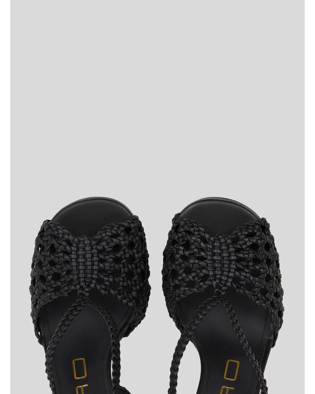 Etro Black Woven High-Heeled Sandals