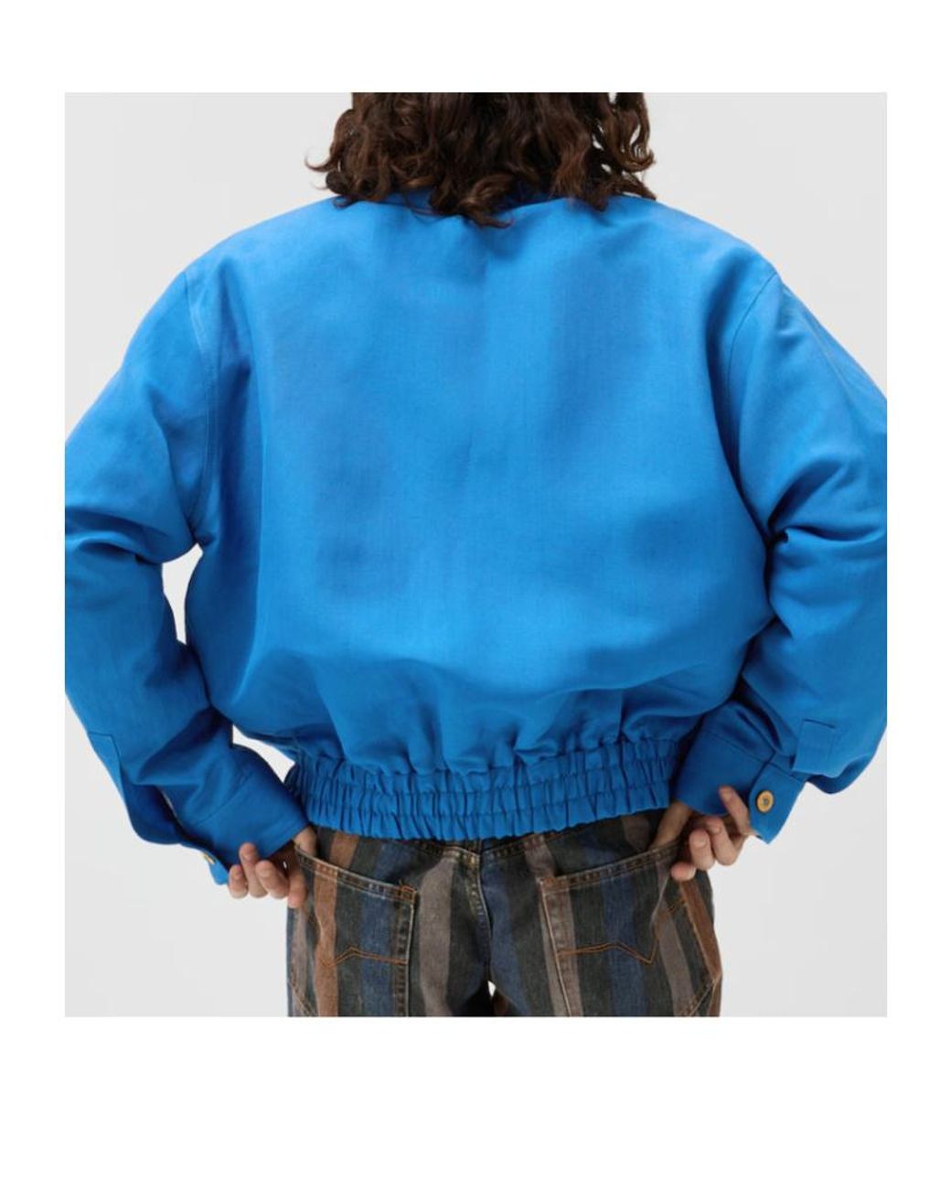 Versace Blue Button-Up Blouson for men