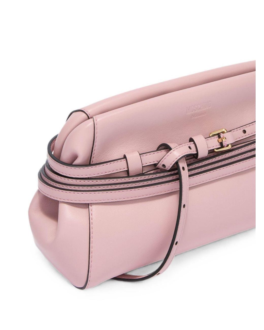 Moschino Pink Belt-Detail Clutch Bag