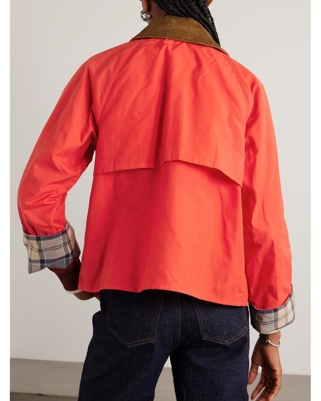 Barbour Red Cropped Cotton Jacket