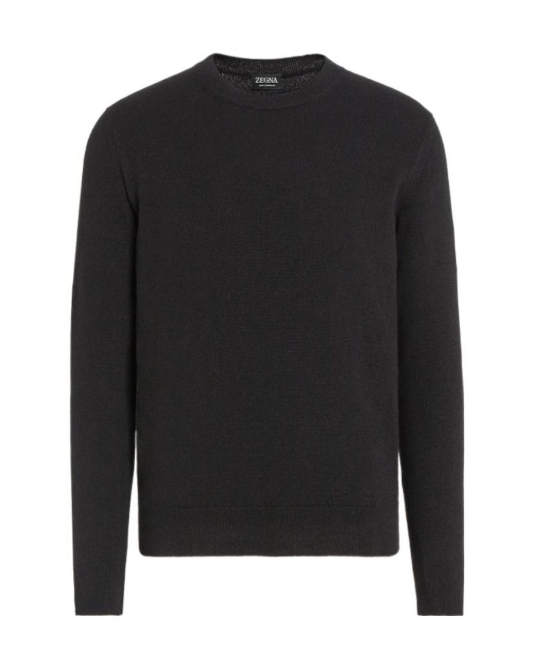 Zegna Black Logo Long-Sleeved Sweater for men