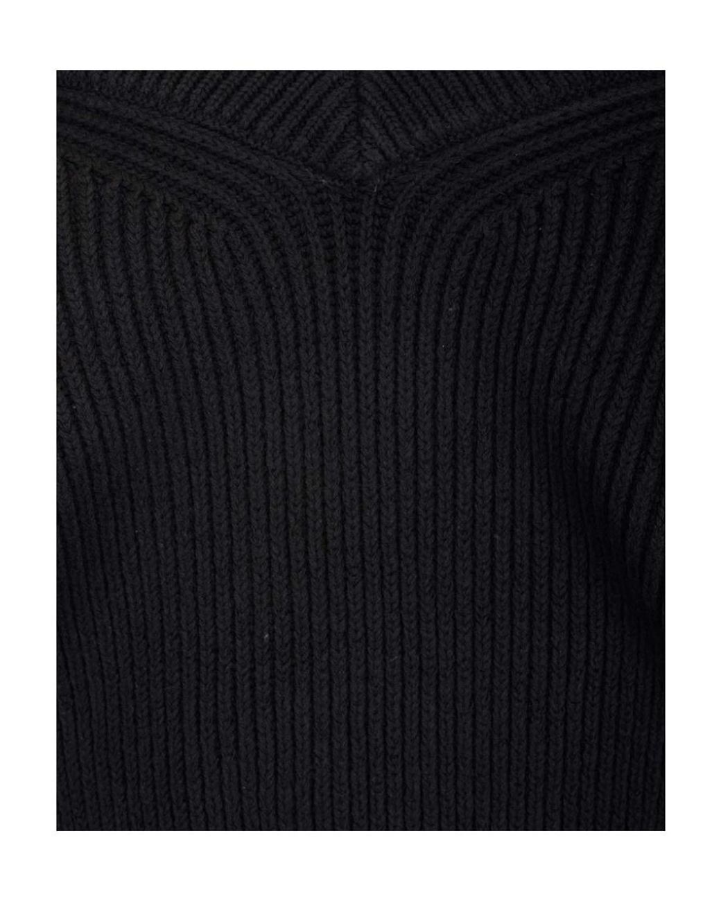 Alexander Wang Black Off-Shoulder Ribbed Knit Jumper