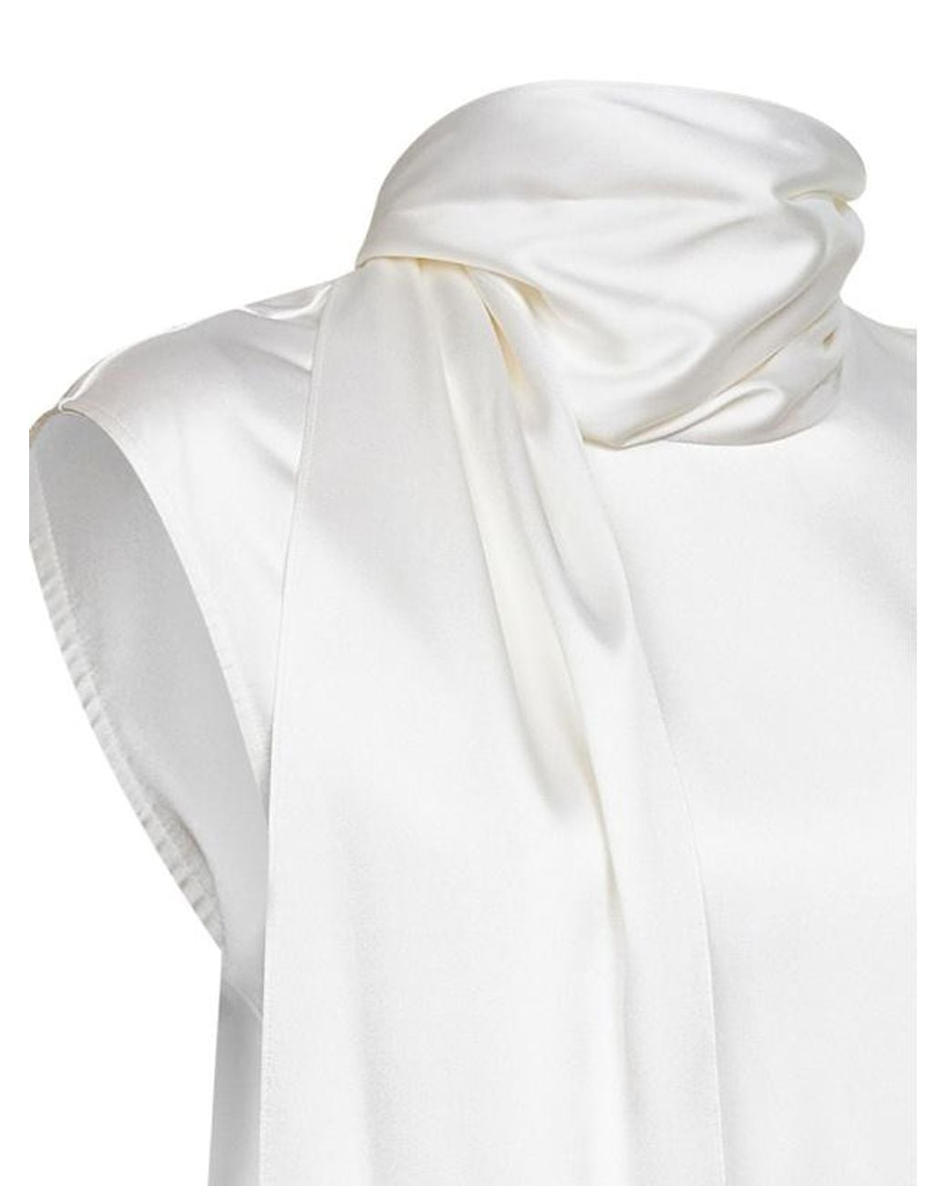 Bottega Veneta White Stretch Satin Top