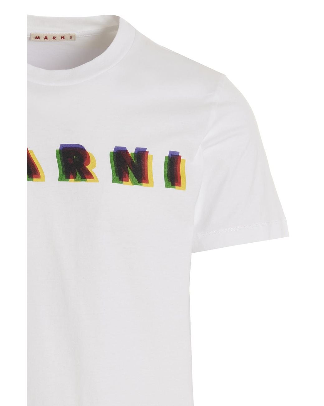 Marni White Cotton T-Shirt With 3D Print for men