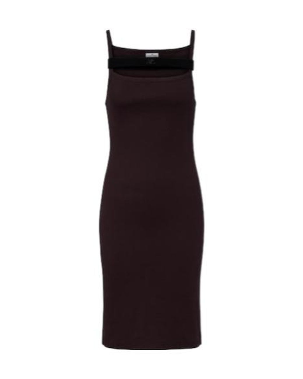 Courreges Purple Ribbed-Knit Cotton Jersey Midi Dress