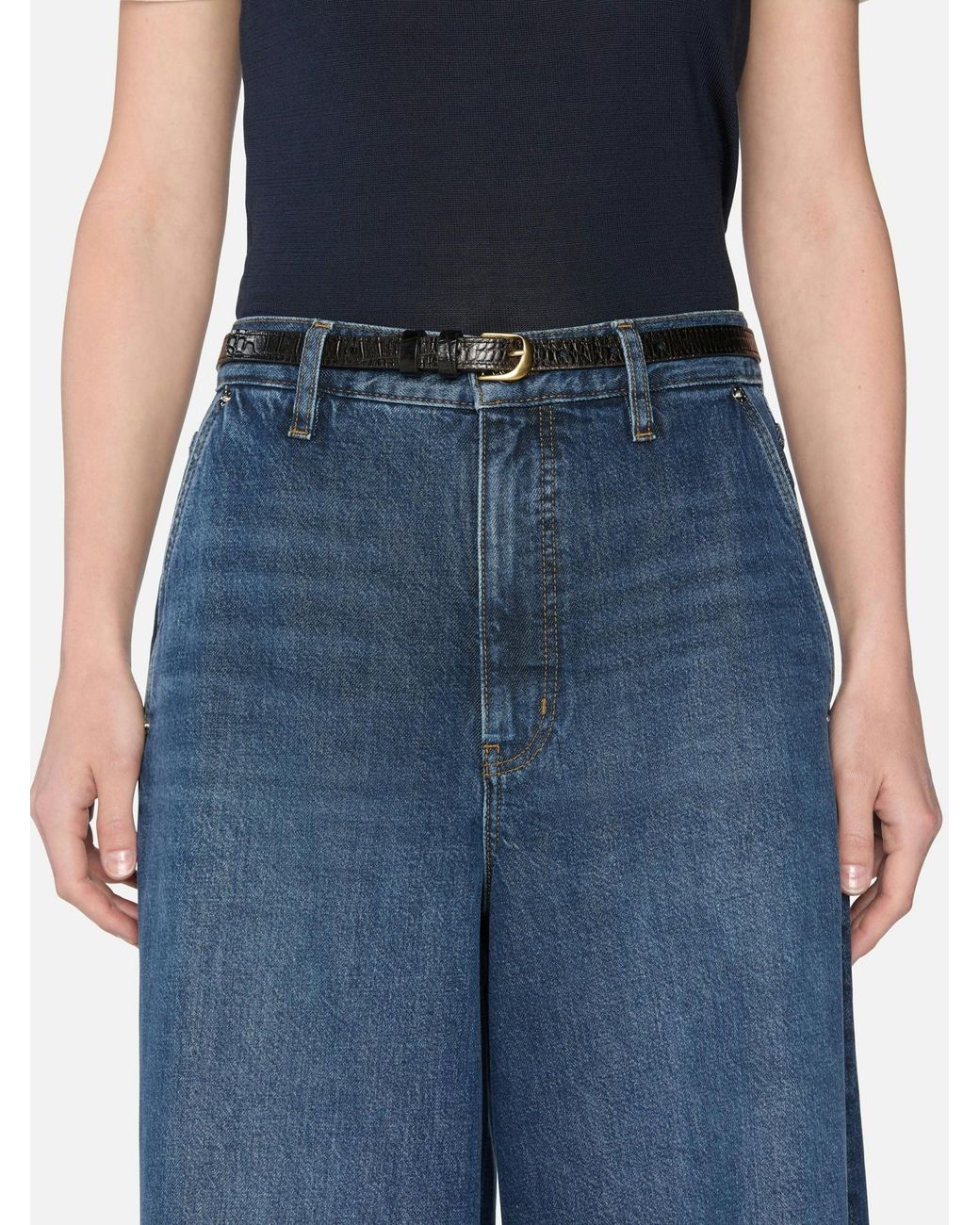 FRAME Blue Belt Loop Jeans