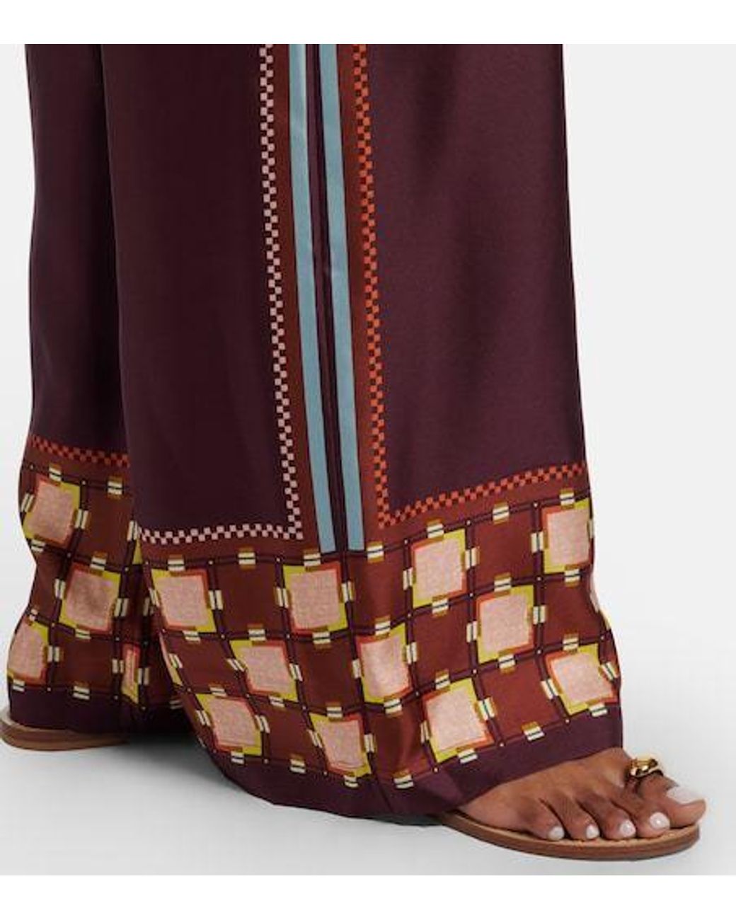 ALÉMAIS Purple Wilson Silk Twill Wide-Leg Pants