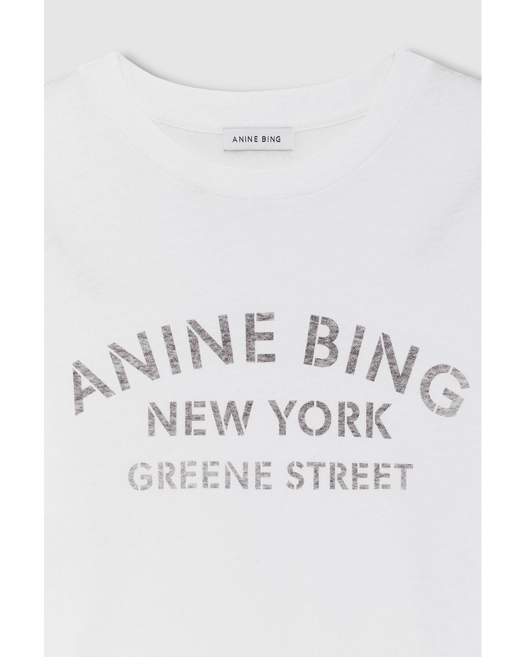 Anine Bing White Long-Sleeved Crewneck T-Shirt
