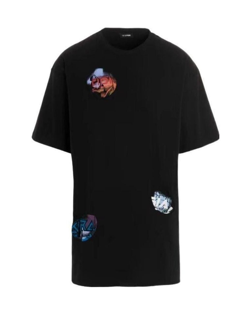 Raf Simons Black Pockethole Graphic Printed T-Shirt for men