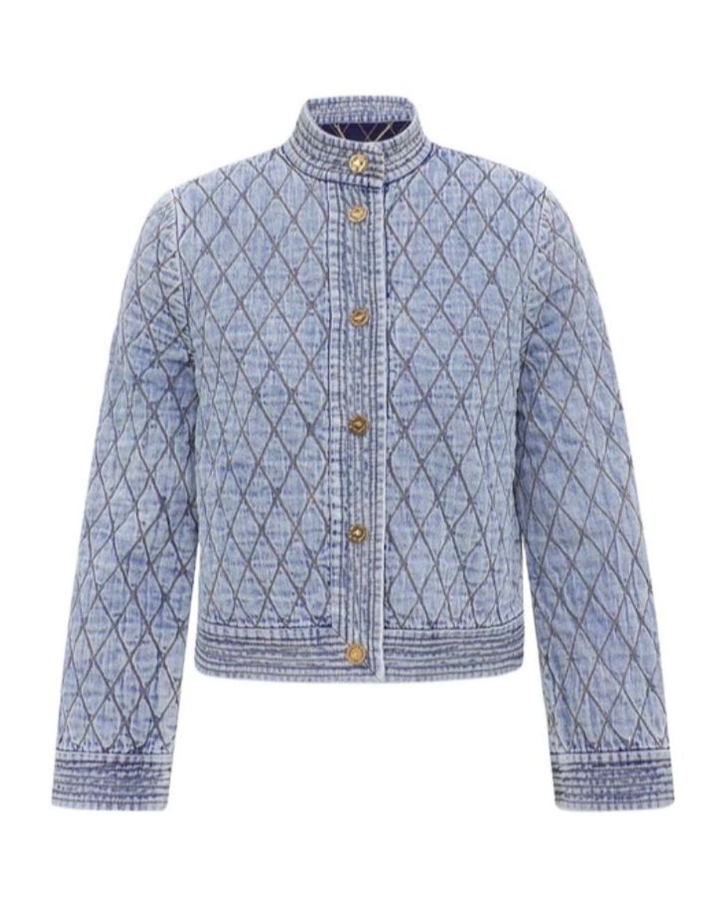 Zimmermann Blue Indra Quilted Denim Jacket