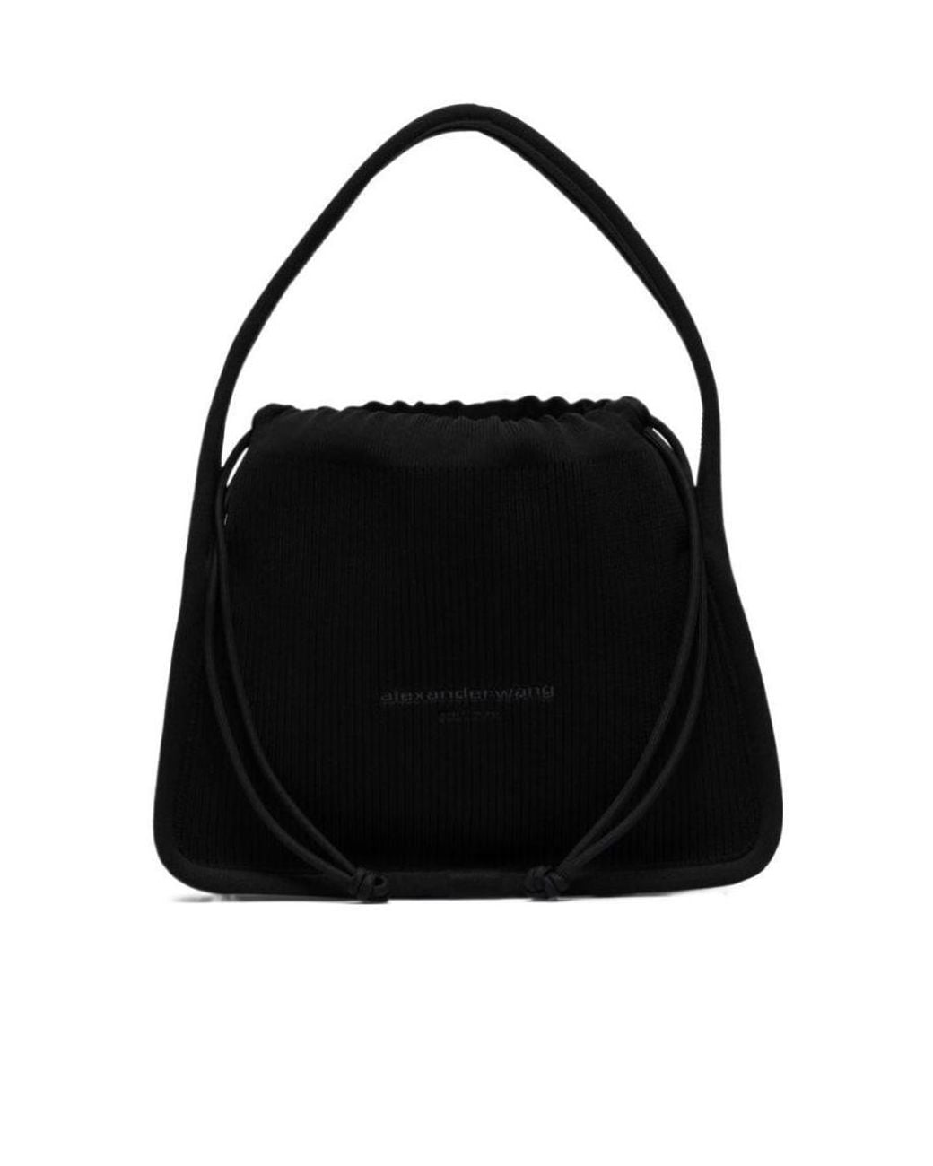 Alexander Wang Black Ryan Small Knitted Top Handle Bag