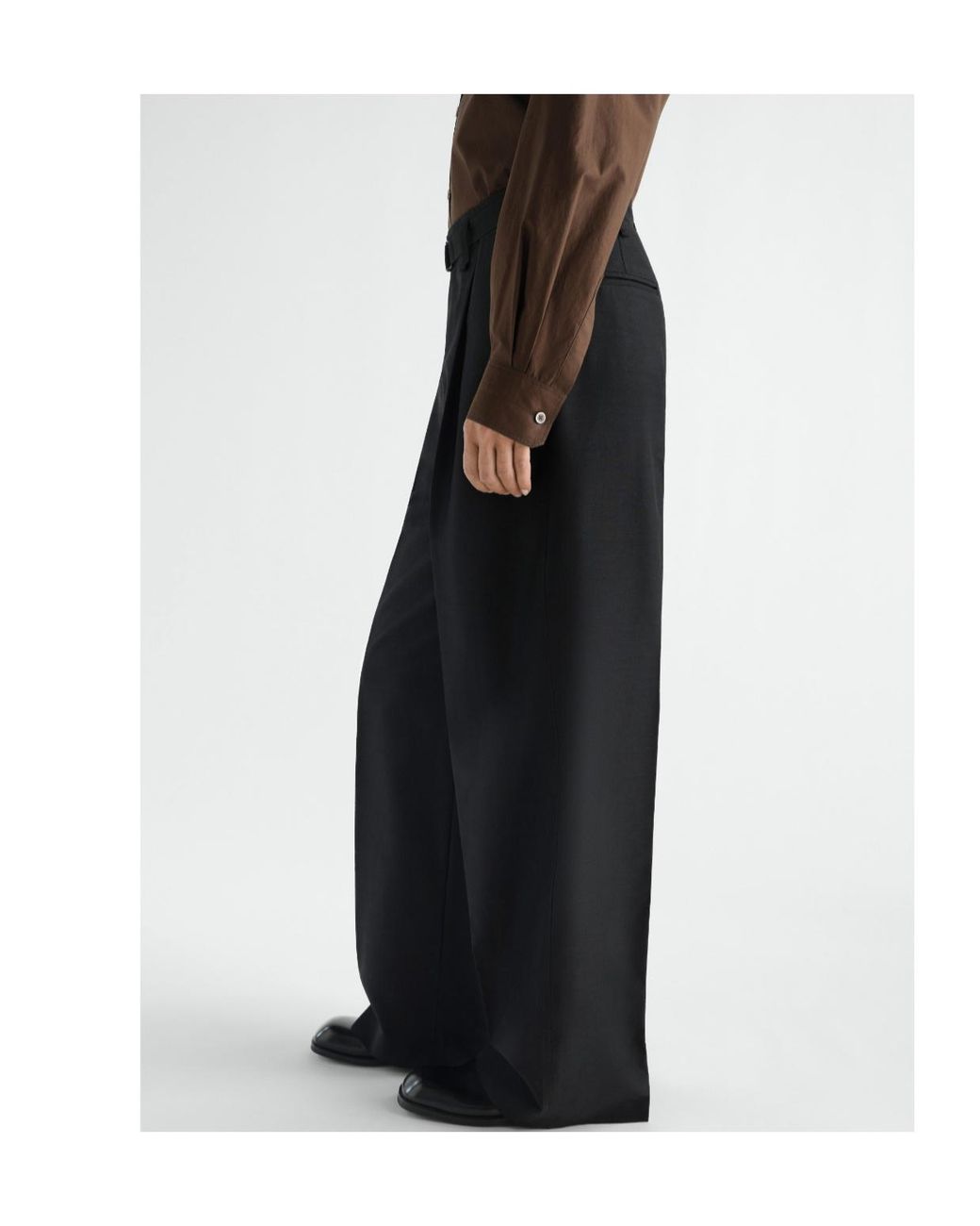 Lemaire Black Large Pleated Pants