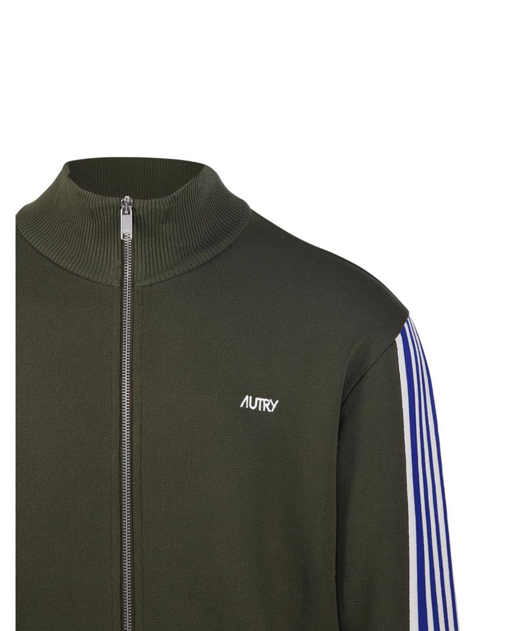 Autry Green Knit Zip Jacket for men