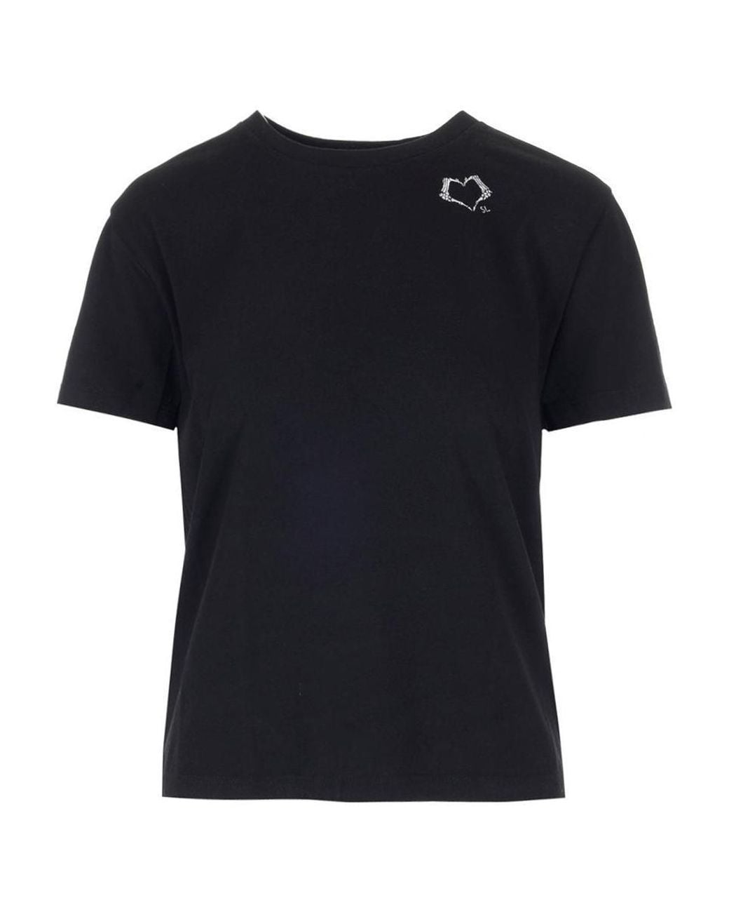 Saint Laurent Black Heart Logo Print T-Shirt