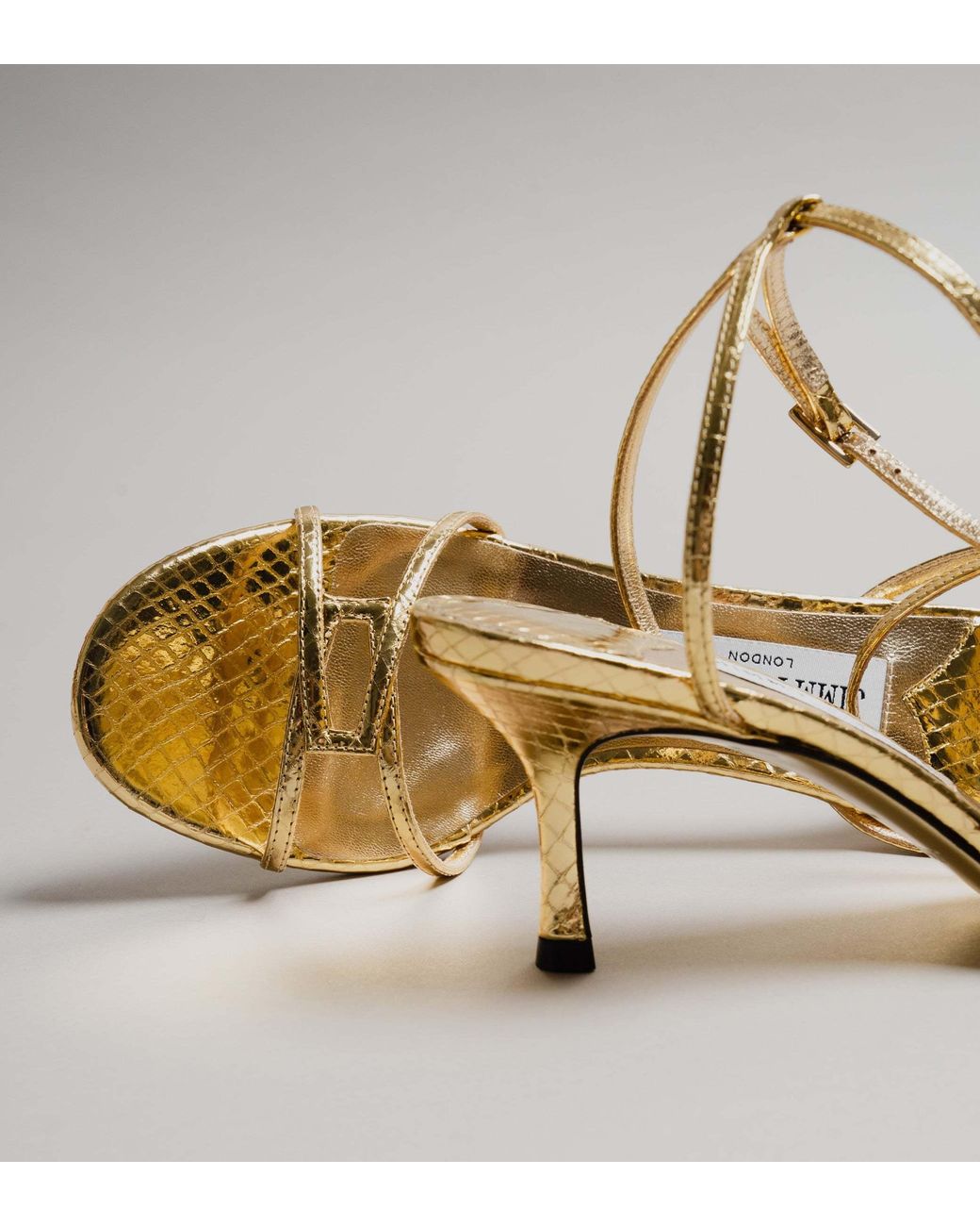 Jimmy Choo Metallic 65Mm Leo Leather Ankle-Strap Sandals