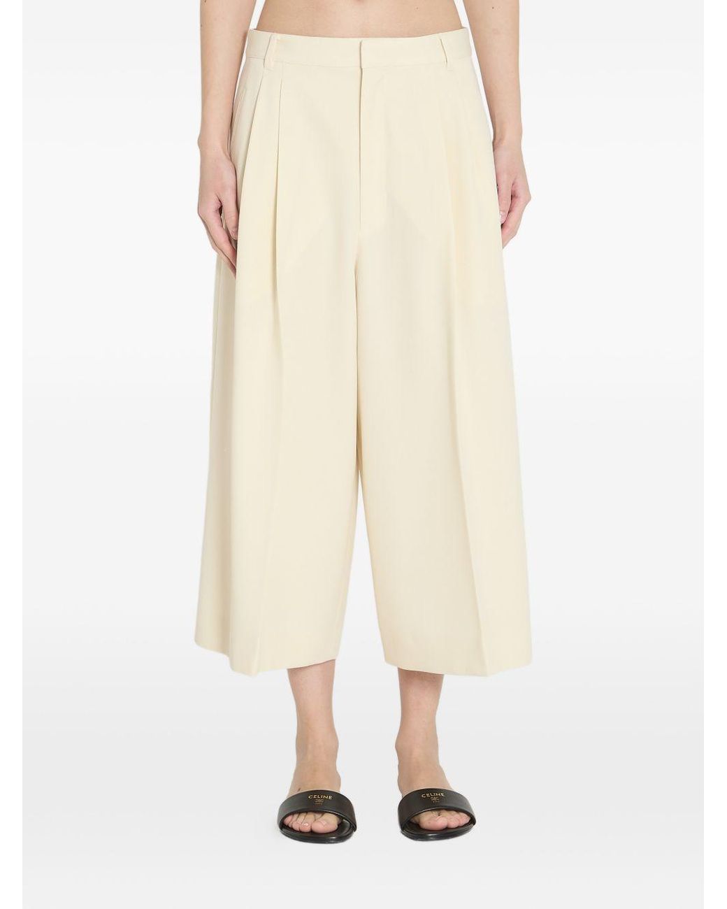 Céline Natural Montauk Cropped Trousers