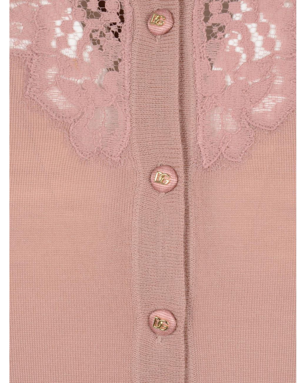Dolce & Gabbana Pink Lace Detailed Top