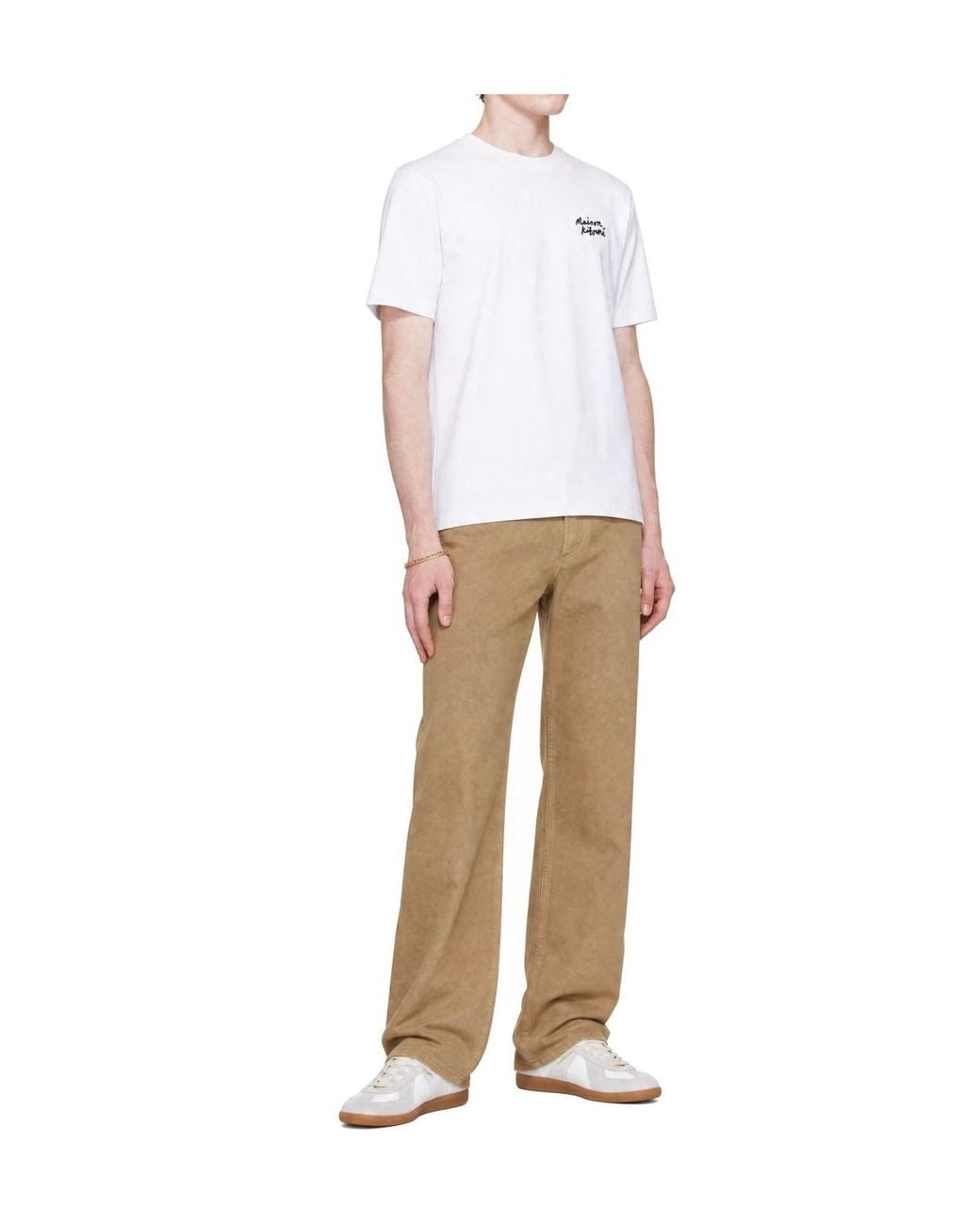 Maison Kitsuné White Crew-Neck T-Shirt for men