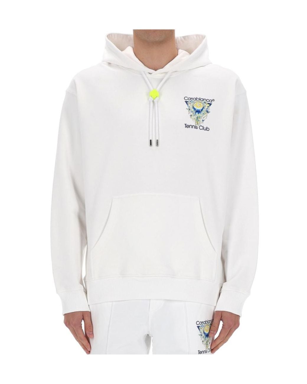 Casablanca White Tennis Club Graphic Hoodie for men
