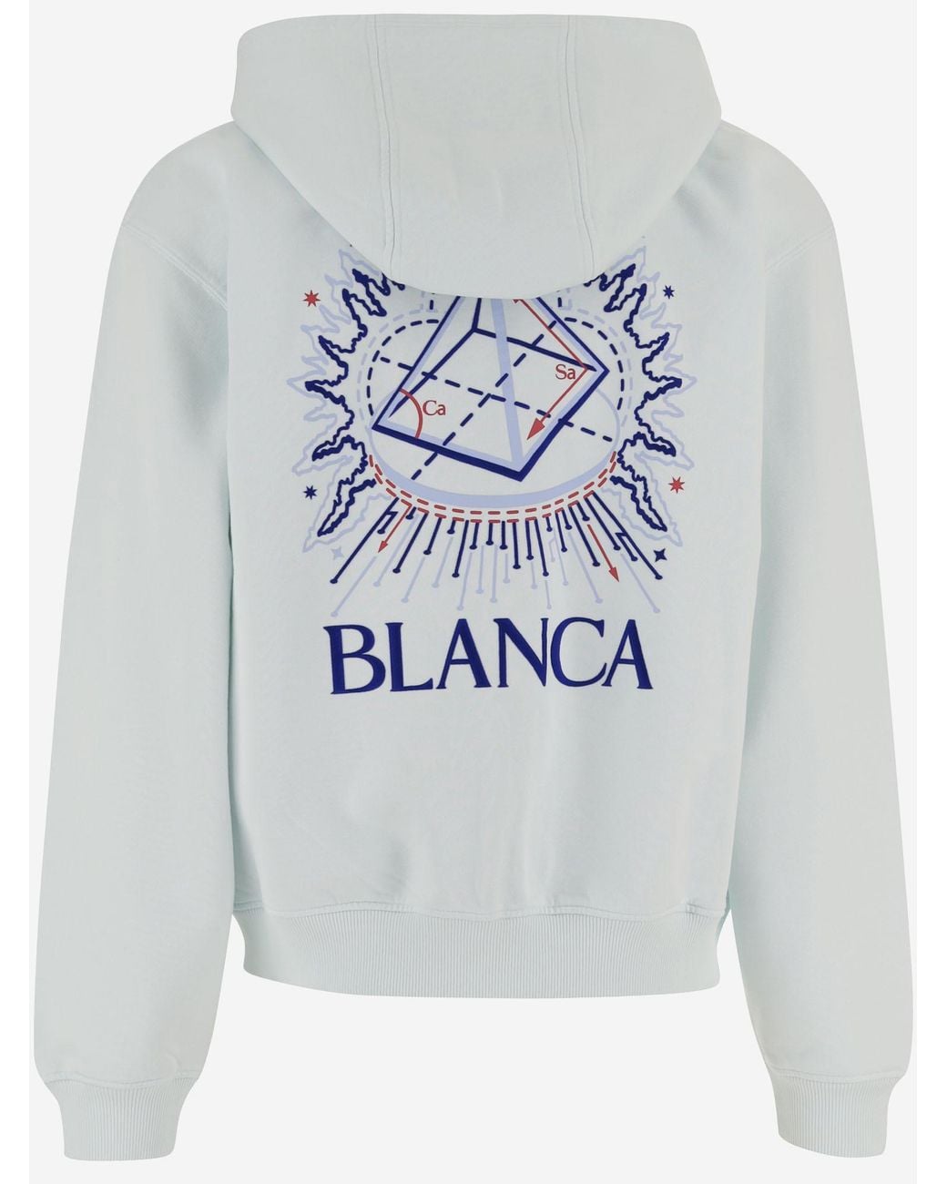 Casablanca Blue Graphic Zip-Up Hoodie for men