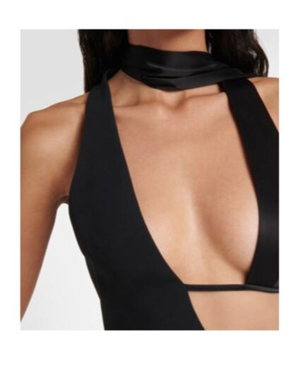 David Koma Black Cutout Satin Gown