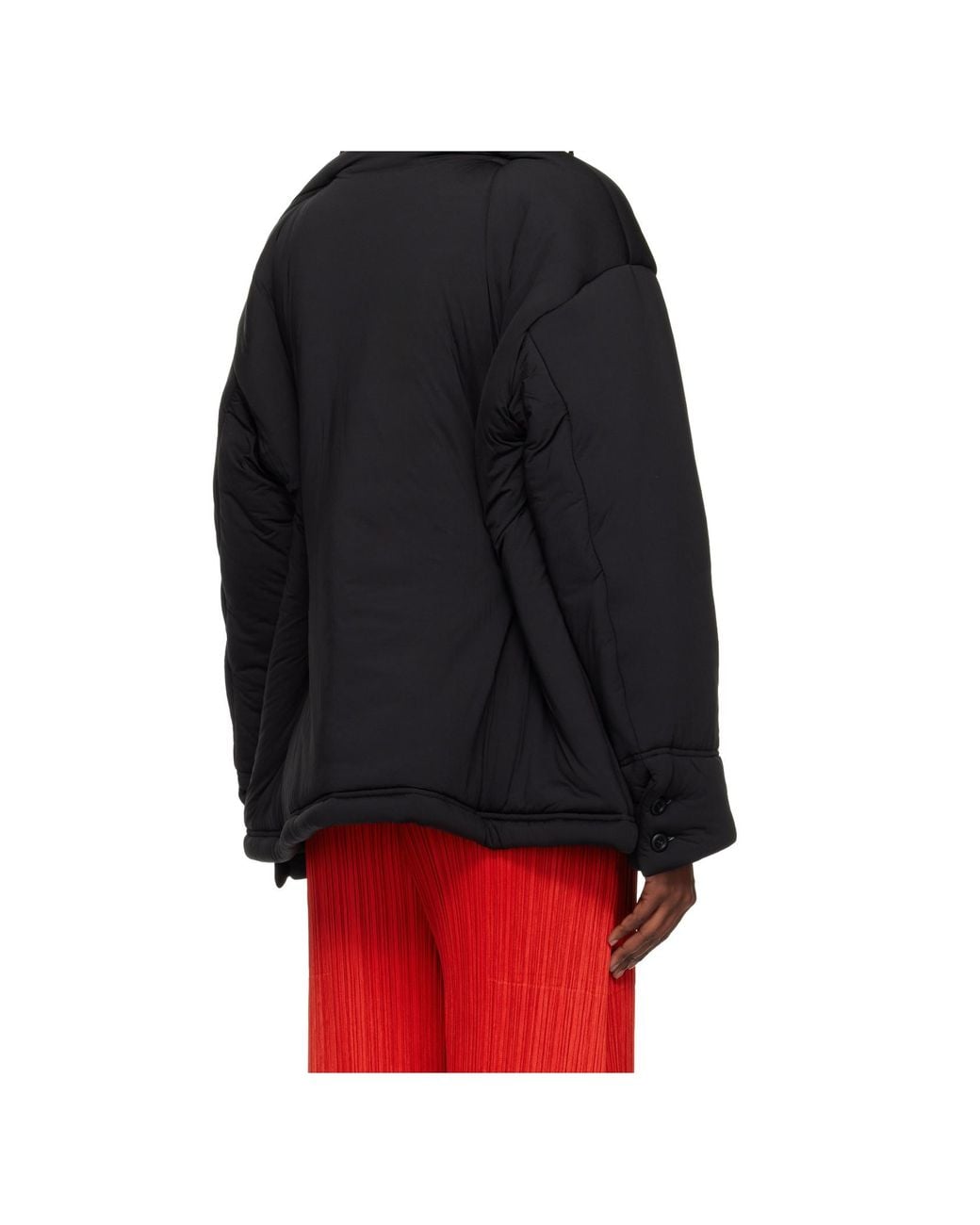 Issey Miyake Black Pumped-T Button-Fastening Jacket