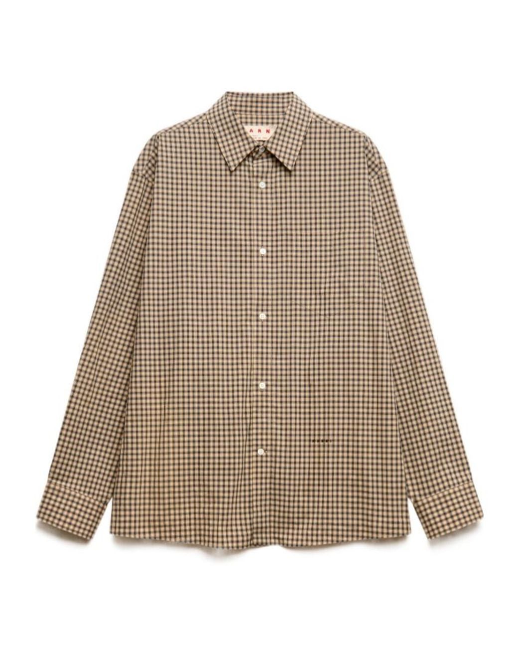 Marni Natural Micro-Check Shirt for men