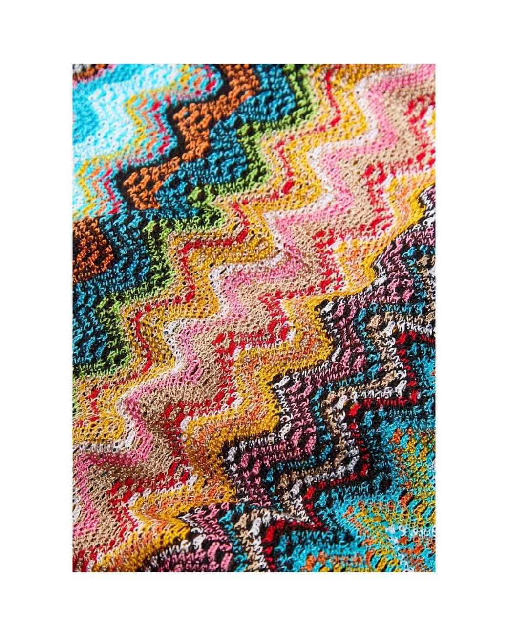 Missoni Blue Lightweight Knit Scarf