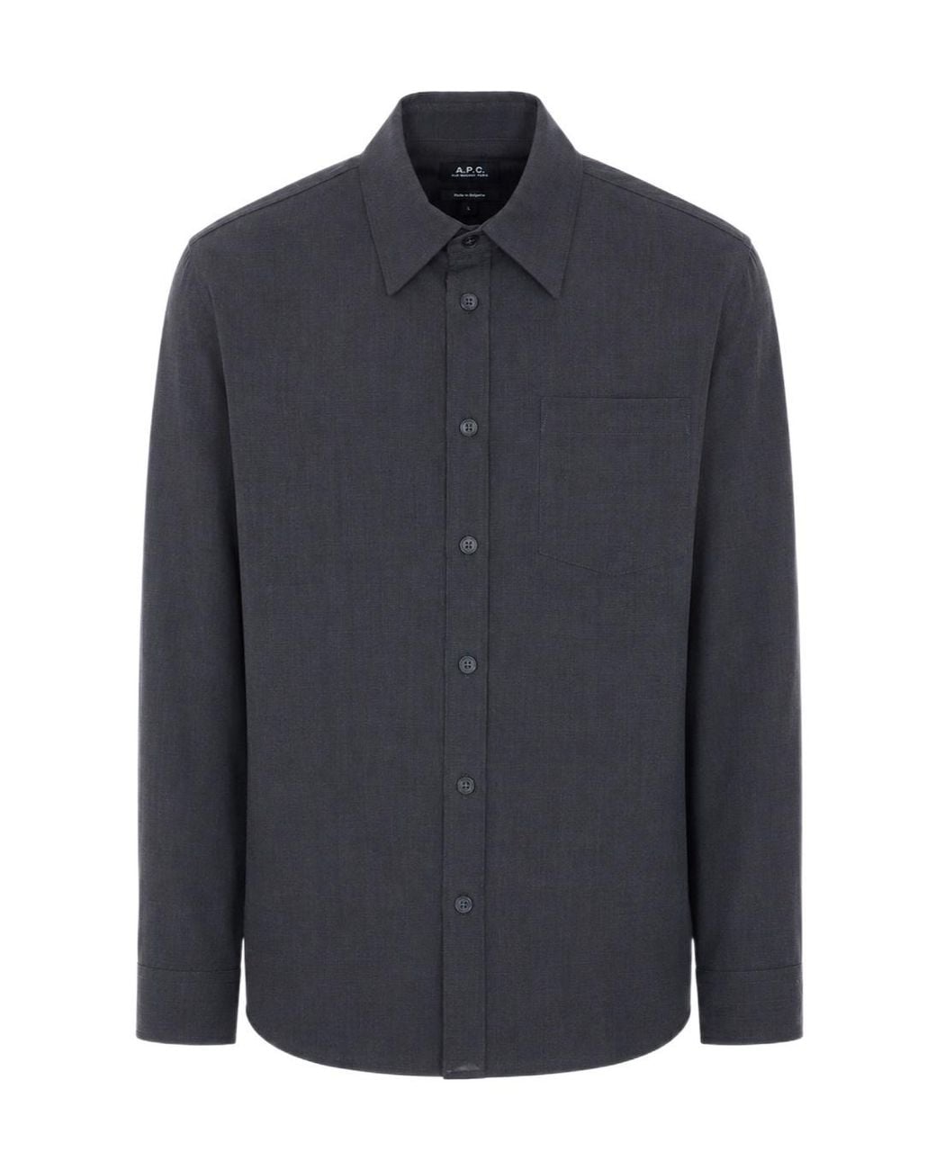 A.P.C. Blue Buttoned Overshirt for men