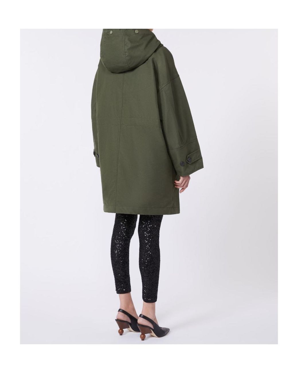 Weekend by Maxmara Green Hooded Button Jacket