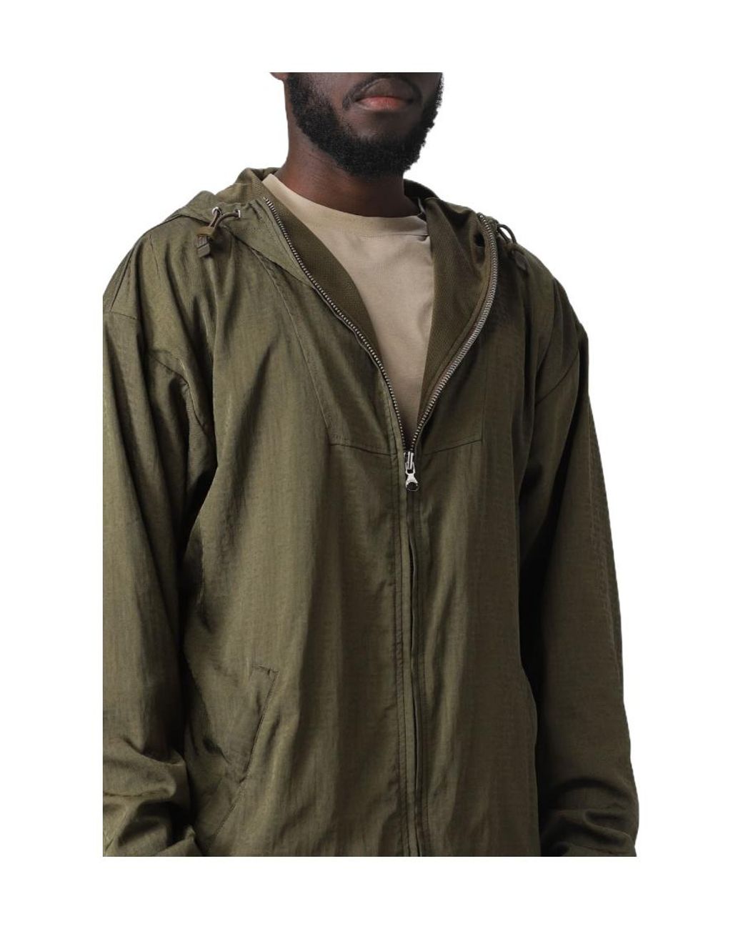 DIESEL Green Logo-Jacquard Zip-Up Jacket