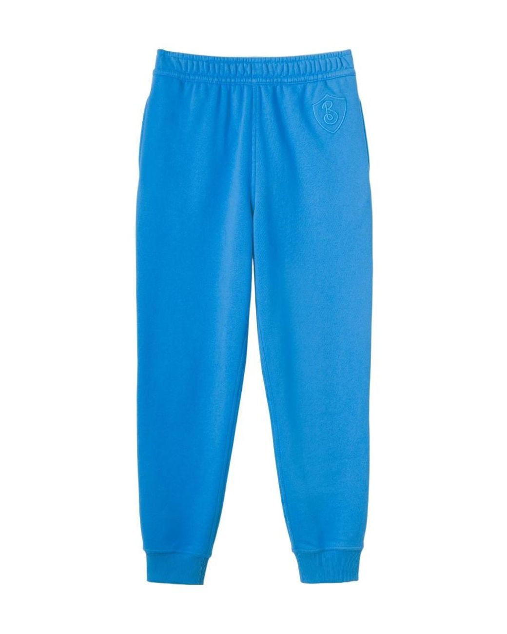 Burberry Blue Embroidered-Letter Motif Cotton Track Pants