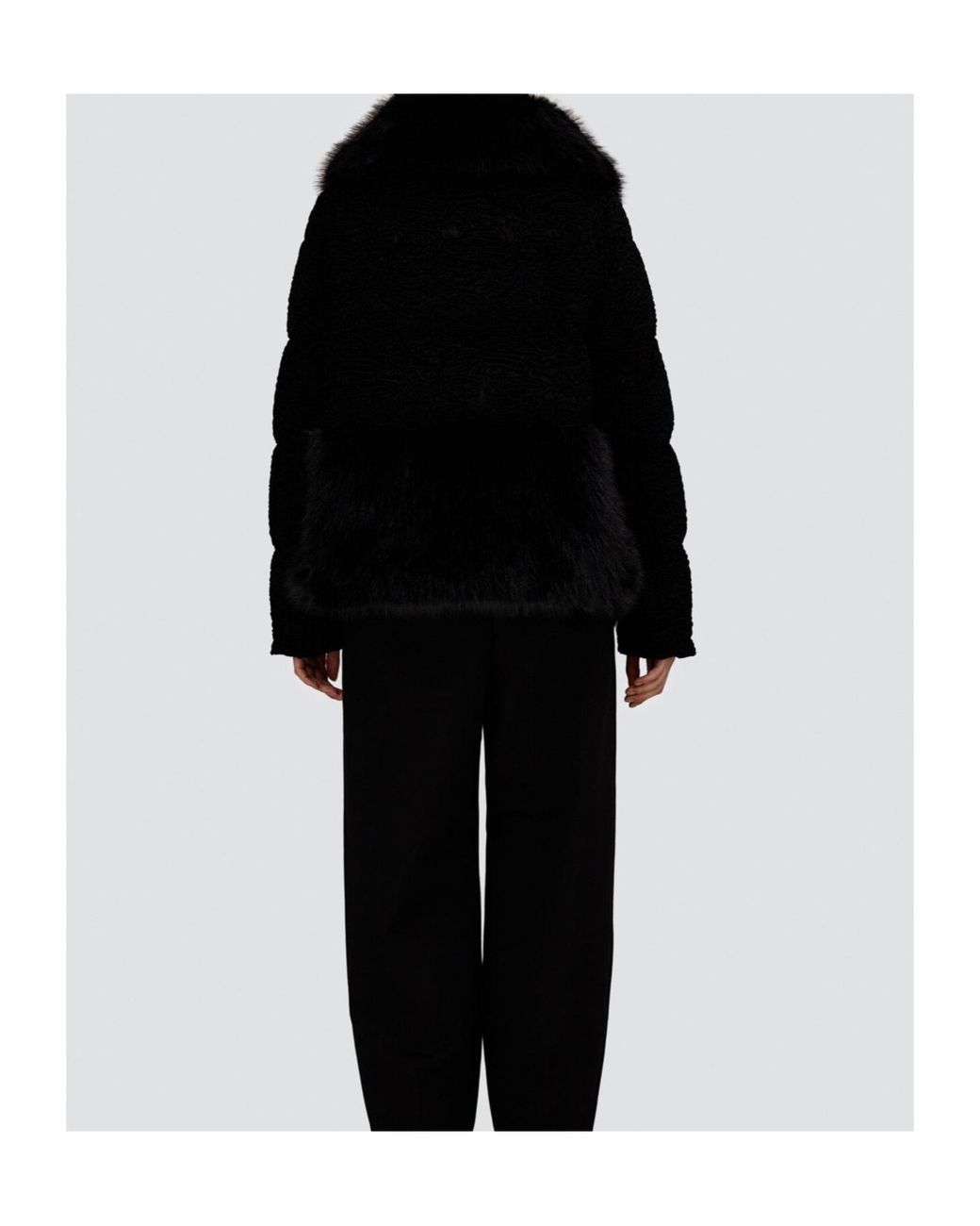 Herno Black Tocco Astrakhan Effect Hooded Jacket