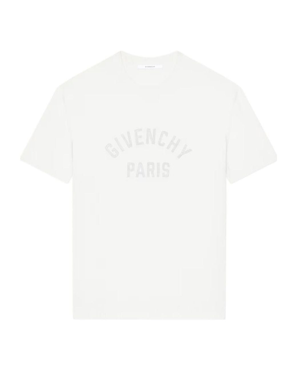 Givenchy White Paris Pearl Embroidered Crewneck T-Shirt for men
