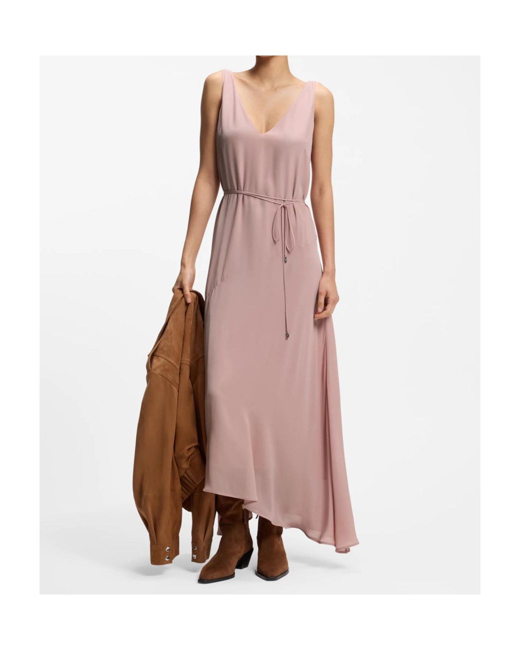 Boss Pink V-Neck Slip Dress