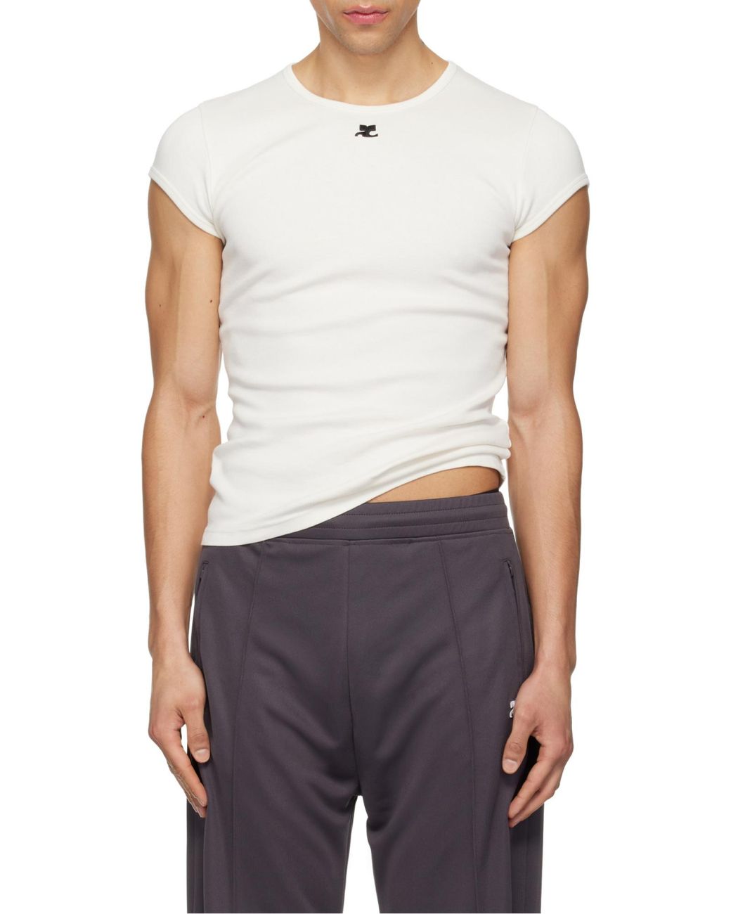 Courreges White Crew Neck T-Shirt for men