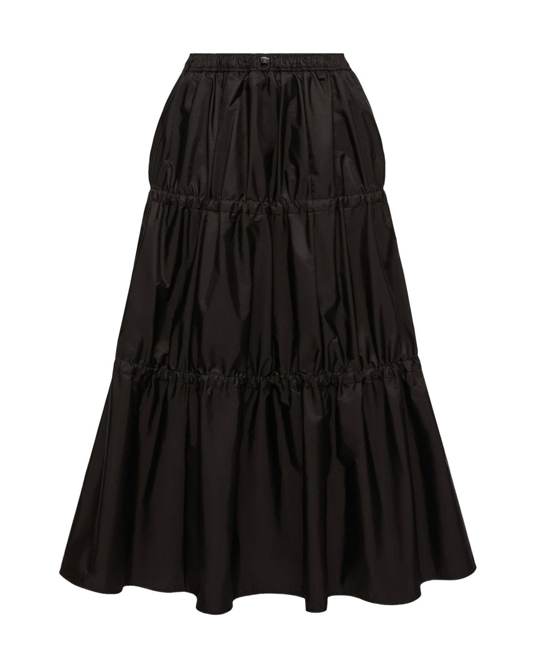 Moncler Black Ruffle Mid-Length Skirt