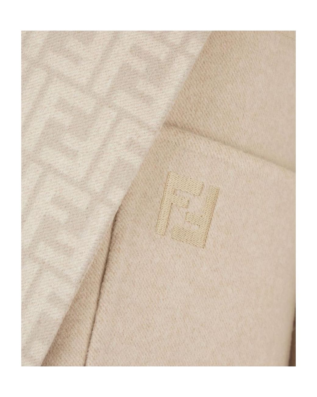 Fendi Natural Ff Motif Hooded Jacket